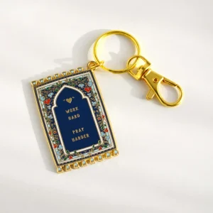 Prayer Mat Keyrings Work Hard Navy | Quote Lovin’ | Eid gifts