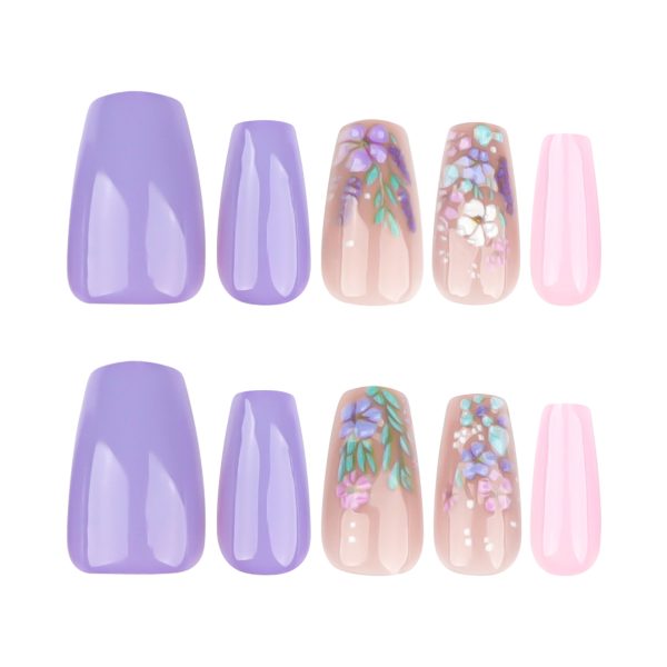 Lavender Garden Medium Nails - Image 2