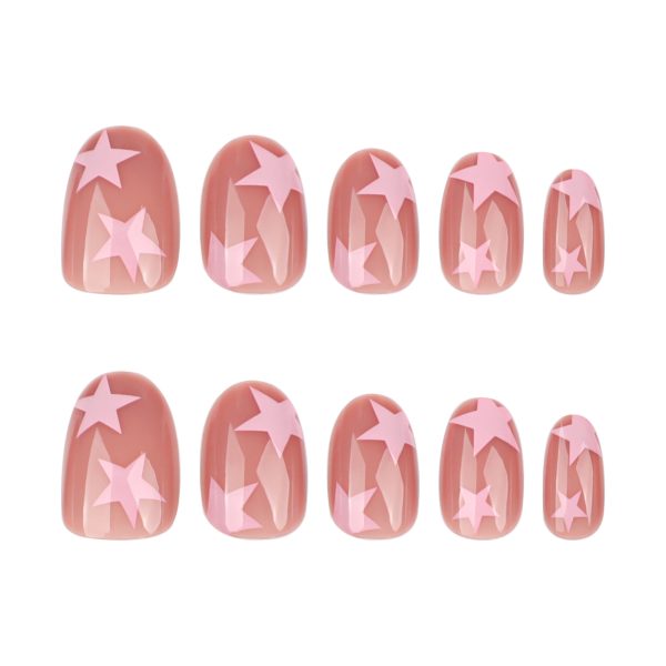 Pink Star Short Nails - Image 2