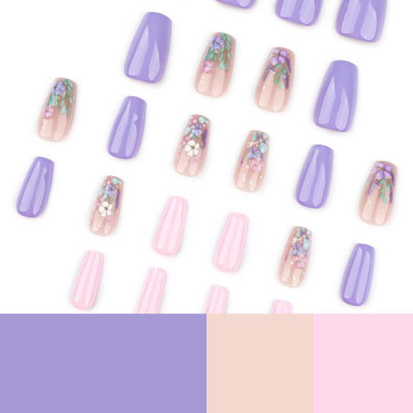 Lavender Garden Medium Nails - Image 3