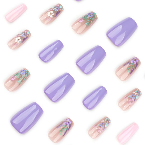 Lavender Garden Medium Nails - Image 4