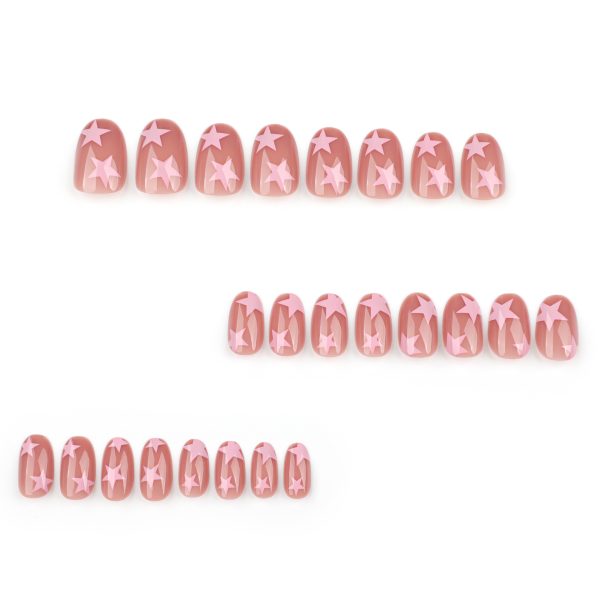 Pink Star Short Nails - Image 3