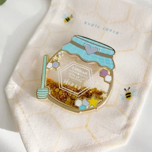 Honey Jar Glitter liquid pin with display banner Blue | Quote Lovin’ | Eid gifts