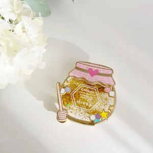 Honey Jar Glitter liquid pin with display banner Pink | Quote Lovin' | Eid gifts